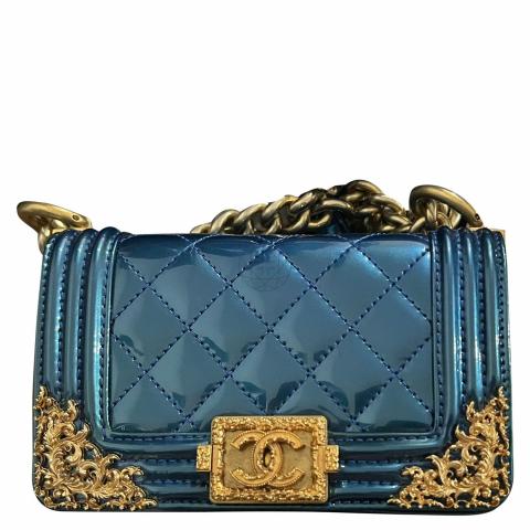 Sell Chanel Boy Blue Patent GHW Blue HuntStreet